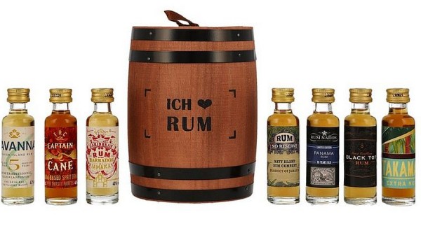 "Ich liebe Rum" Tasting Fass mit 7 Minis